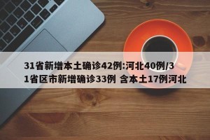 31省新增本土确诊42例:河北40例/31省区市新增确诊33例 含本土17例河北